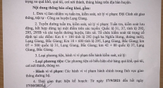  Công an huyện Lạng Giang thông báo công khai nội dung kế hoạch tuần tra, kiểm soát giao thông