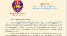 BẢN TIN AN TOÀN GIAO THÔNG (Từ ngày 26/8/2024 đến ngày 02/9/2024)