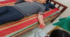 Cán bộ Công an huyện Sơn Động kịp thời hiến máu cứu người
