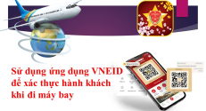 Hành khách đi máy bay có thể dùng Tài khoản định danh mức độ 2 thể hiện trên app VNeID thay thế Căn cước công dân 