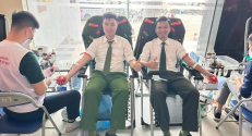 Cán bộ, chiến sĩ Công an huyện Lạng Giang tham gia hiến máu tình nguyện năm 2024❤️