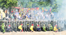 Tân Yên: Diễn tập thực binh “Xử lý tình huống tập trung đông người gây rối an ninh trật tự và bạo loạn”