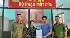 Công an xã Đào Mỹ hỗ trợ một công dân ở Phú Thọ nhận lại 104 triệu đồng do chuyển nhầm qua tài khoản ngân hàng